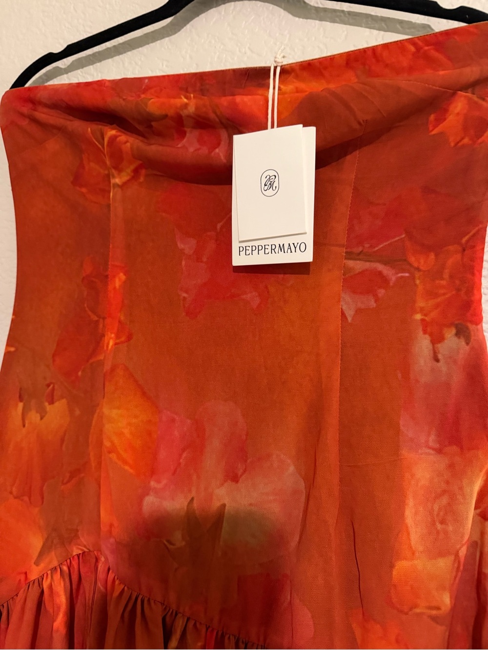 Peppermayo Eden Strapless Maxi Dress in Amber Orange Six 6 - Picture 8 of 12